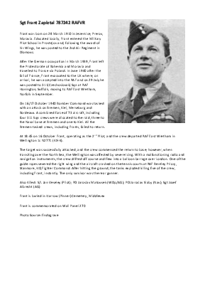 A preview of a PDF biography for Zapletal, Frant